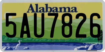 AL license plate 5AU7826