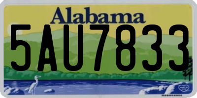 AL license plate 5AU7833