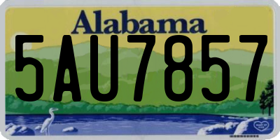 AL license plate 5AU7857