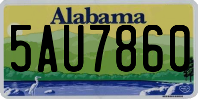 AL license plate 5AU7860