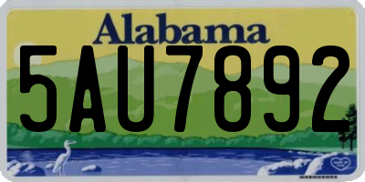 AL license plate 5AU7892