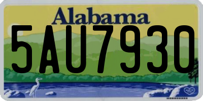 AL license plate 5AU7930