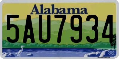 AL license plate 5AU7934