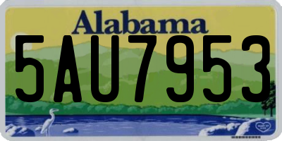 AL license plate 5AU7953