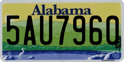 AL license plate 5AU7960