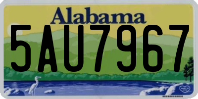 AL license plate 5AU7967