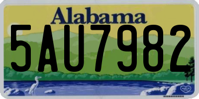 AL license plate 5AU7982