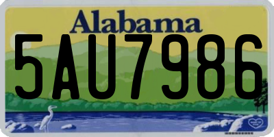 AL license plate 5AU7986