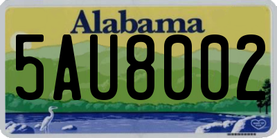 AL license plate 5AU8002