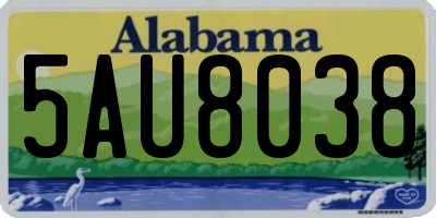 AL license plate 5AU8038
