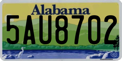 AL license plate 5AU8702