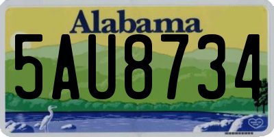 AL license plate 5AU8734