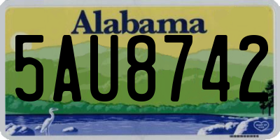 AL license plate 5AU8742