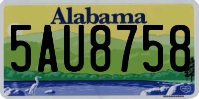AL license plate 5AU8758