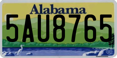 AL license plate 5AU8765