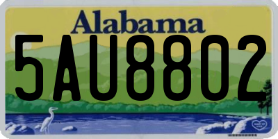 AL license plate 5AU8802