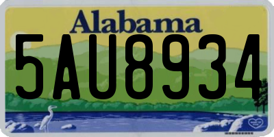 AL license plate 5AU8934
