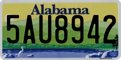 AL license plate 5AU8942