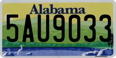AL license plate 5AU9033