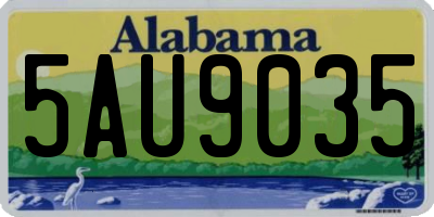 AL license plate 5AU9035