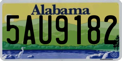 AL license plate 5AU9182