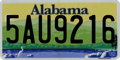 AL license plate 5AU9216
