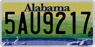 AL license plate 5AU9217