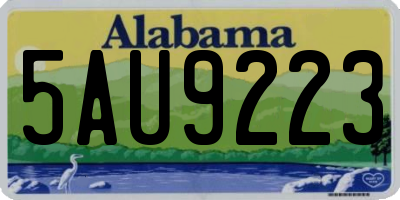 AL license plate 5AU9223