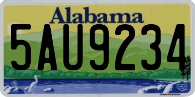 AL license plate 5AU9234