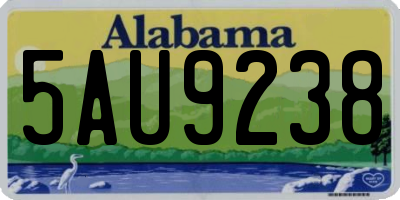 AL license plate 5AU9238