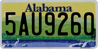 AL license plate 5AU9260