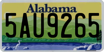 AL license plate 5AU9265