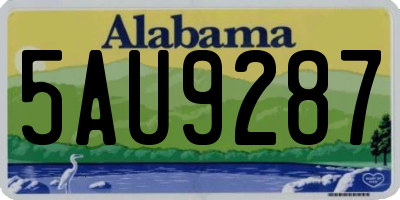 AL license plate 5AU9287