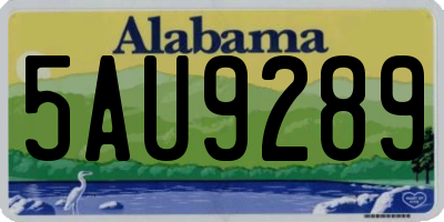 AL license plate 5AU9289