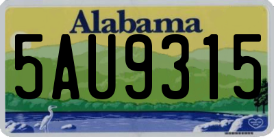 AL license plate 5AU9315