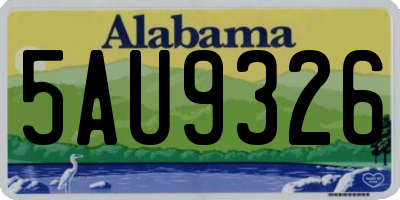 AL license plate 5AU9326