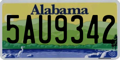 AL license plate 5AU9342