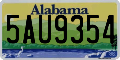 AL license plate 5AU9354