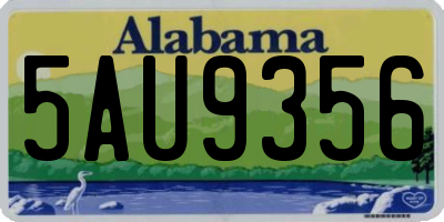 AL license plate 5AU9356