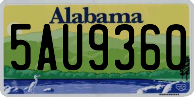 AL license plate 5AU9360