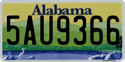 AL license plate 5AU9366