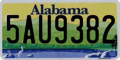 AL license plate 5AU9382