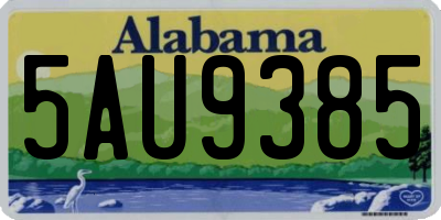 AL license plate 5AU9385