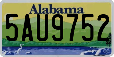 AL license plate 5AU9752