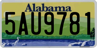 AL license plate 5AU9781