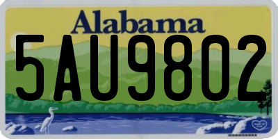AL license plate 5AU9802