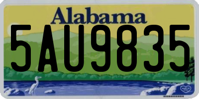 AL license plate 5AU9835