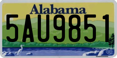AL license plate 5AU9851