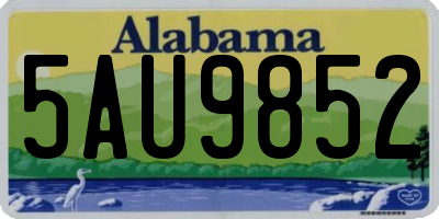 AL license plate 5AU9852