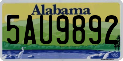 AL license plate 5AU9892